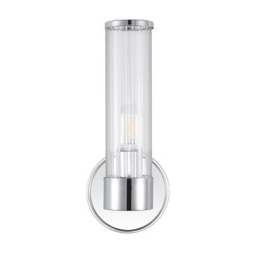 Cecil Tall Cylinder Iron/Striped Glass Modern Mid-Century LED Vanity - JONATHAN Y